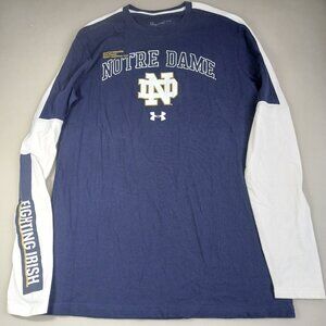 Under Armour Notre Dame Fighting Irish Long Sleeve T-Shirt -Navy Blue & White-M